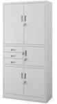 Plus Mobilier Dulap metalic Premium cu seif, 3 rafturi si 3 sertare 900x400x1800 mm (LxlxH), 50 kg/polita, Asamblat, PLUS gri Dulap metalic 4 3 900x400x1800 50 kg 3 cheie (61004330) Dulap arhivare