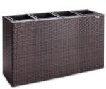  Virágtartó, polyrattan, barna, 95 x 27