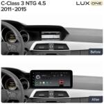 T'EYES Lux One autó navigáció Mercedes-Benz C-osztály W204 2011-2015 NTG 4.5 6+128GB 12.3" IPS Octa-Core 2.0 GHz Android 4G DSP Bluetooth 5.1