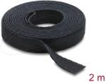 Delock Tépőzáras szalagtekercs fekete 2 m x 13 mm 19030 DL19030 (DL19030)
