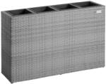  Virágtartó, polyrattan, szürke, 95 x 27