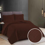 Ralex Pucioasa Cuvertura pat 2 persoane matlasata reversibila 230x250 cm + 2 fete perna 50x70 cm maro (RPU-76596)