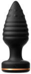 AnalTech Conol anál plug 10x4 cm texturált, 10 rezgésmód USB tölthető fekete - szexvital