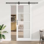 vidaXL Преплъзваща се врата ORKDAL 93 x 232 см Бяло и черно (3332208)