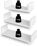 SONGMICS 3x Polc fehér Mdf Songmics 30 x 10 cm (AT12)