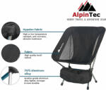 AlpinPro Strong Scaun de Plajă Aluminiu Neagră Impermeabil 54x31x71cm. CH150-BL (CH150-BL)