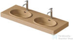 Duravit BALCOON 130x48 cm-es falra, vagy bútorra szerelhető dupla mosdó leeresztővel, Duarshield mázzal, matt terra 241213AM00 (241213AM00)