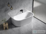 AREZZO design WARNO 170x80 cm-es falhoz tolható térkád fehér leeresztővel, fényes fehér AR-WARNO70 (AR-WARNO70)