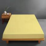 Ralex Pucioasa Husa de pat jersey galben pastel din bumbac 100% cu elastic (RPU-75128)