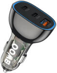 BWOO PD autós töltő 2× USB-C port + USB-A 68W fekete (BO-CC96)