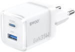 BWOO GaN fali töltő CDA222 PD 35W 1 x USB, 1 x USB-C, fehér (CDA222)