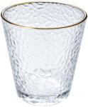 Clayre & Eef Set 6 pahare sticla transparenta aurie Ø 9x9 cm / 300 ml (6GL4877deco) Pahar
