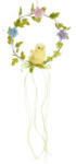 Decorer Coronita decorata cu Puisor si flori multicolor 16x43 cm (A09.03.82B)