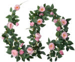 Clayre & Eef Ghirlanda flori artificiale roz verzi 14x14x180 cm (6PL0323deco)