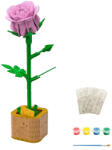  Puzzle 3D, din lemn, Tandafir roz, 121 piese (dg_70)