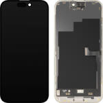 MP Display cu Touchscreen MP compatibil cu Apple iPhone 15 Pro, cu Rama, Versiune Premium Soft OLED FHD 120Hz Diagnostic, Negru - gsmboutique