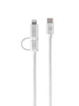 ER POWER kettős kábel USB-C C/L Mfi 200cm fehér (ERPW2CL200-WH)