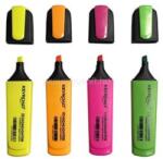 Keyroad Szövegkiemelő készlet vágott hegyű, lapos test 4 db/bliszter Fluo neon színek (KEYROAD_38509) (KEYROAD_38509)