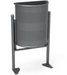 Meva Félkör alakú szemetes, Meva, Falra szerelhető, 30 l, Szürke (1017577)
