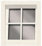  Karibu 38 mm-es bukó-nyíló ablak, valódi üvegből készült, elefáncsontfehér, 69 cm x 79, 5 cm