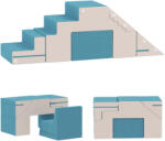 AIYAPLAY Set de 2 blocuri moi de jucării pentru copii mici, piele artificială, spumă, pentru cățărat, construit, joacă, Bej+Albastru | Aosom Romania (3D0-031V00DB)