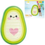 Intex Gumimatrac, Intex, 165 x 114 x 23 cm, átlátszó, avokádó mintával, egyszemélyes kialakítás, 100 kg teherbírással (58739) (58739)