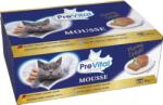 PreVital Mousse Beef, Chicken, Salmon, Tuna - pástétom válogatás marhával, csirkével, lazaccal, tonhallal felnőtt macskák számára 12 x 85 g - pepita