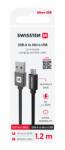 SWISSTEN Textile USB / Micro USB 1, 2 m Цвят: черен