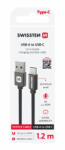 SWISSTEN Textile USB / USB-C 1, 2 m Цвят: черен