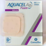  AQUACEL Ag Foam öntapadó, ezüstionos Hydrofiber habkötszer szilikonos szegéllyel, 17, 5 × 17, 5 cm
