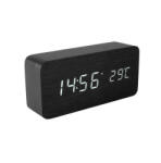 Somogyi Elektronic Kft SOMOGYI Home OC 04 digitális LED ébresztőóra, valódi faburkolat, tapsra aktiválható fehér kijelző, dátum és hőmérséklet kijelzés, elemes vagy hálózati tápellátás (OC 04)