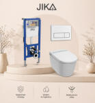 Jika Mila bidéfunkciós fali WC szett automata öblítéssel, fűtött ülőkével és fehér nyomólappal 8215230000001-SET-2 (8215230000001-SET-2)