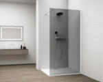 POLYSAN ESCA Walk-in zuhanyfal sötétített üveggel 1100x2100 mm, matt fehér ES1211-03 (ES1211-03)