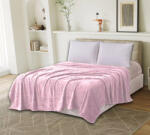 Ralex Pucioasa Patura cocolino roz pudrat cu fluturi in relief 200x230 cm (RPU-89426) Patura