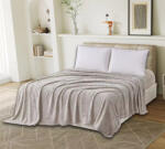 Ralex Pucioasa Patura cocolino gri taupe cu fluturi in relief 200x230 cm (RPU-87356) Patura