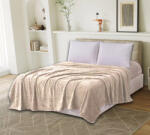 Ralex Pucioasa Patura cocolino bej deschis cu fluturi in relief 200x230 cm (RPU-89427) Patura
