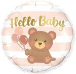  Hello Baby macis-lufis babaszületés fólia lufi 45cm