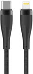 Maxlife MXUC-08 USB-C - Lightning kábel 1, 0 m 27W fekete nylon (159428)