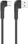 Maxlife MXUC-09 derékszögű USB-USB-C kábel, 1, 0 m, 3A, fekete (159010)