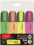 Keyroad Szövegkiemelő készlet vágott hegyű, lapos test 4 db/bliszter Keyroad Fluo neon színek (KR972163) - iroda-ellatas