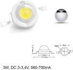  Power LED dióda 3W fehér