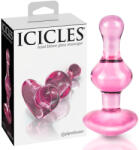 Icicles No. 75 - szíves, üveg anál plug (pink)