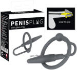You2Toys Penisplug - szilikon makkgyűrű kúpos dilátorral (szürke)