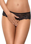 Obsessive Merossa - strasszos, nyitott női tanga (fekete) - S/M (92704300005)