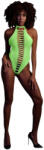 Ouch! - foszforeszkáló nyitott body (neon zöld) - XS-XL