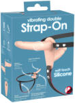 You2Toys - Strap-On - felcsatolható dupla vibrátor (natúr)