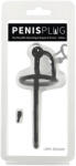 Penisplug - szilikon dilátor makkgyűrűvel (0, 6mm) - fekete - sexonymous