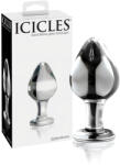 Icicles No. 25 - kúpos, üveg anál plug (átlátszó)