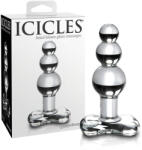 Icicles No. 47 - tripla gyöngyös, üveg anál plug (átlátszó)
