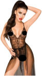 Penthouse Best Forplay - csipke body tüll kendővel (fekete) - M/L
